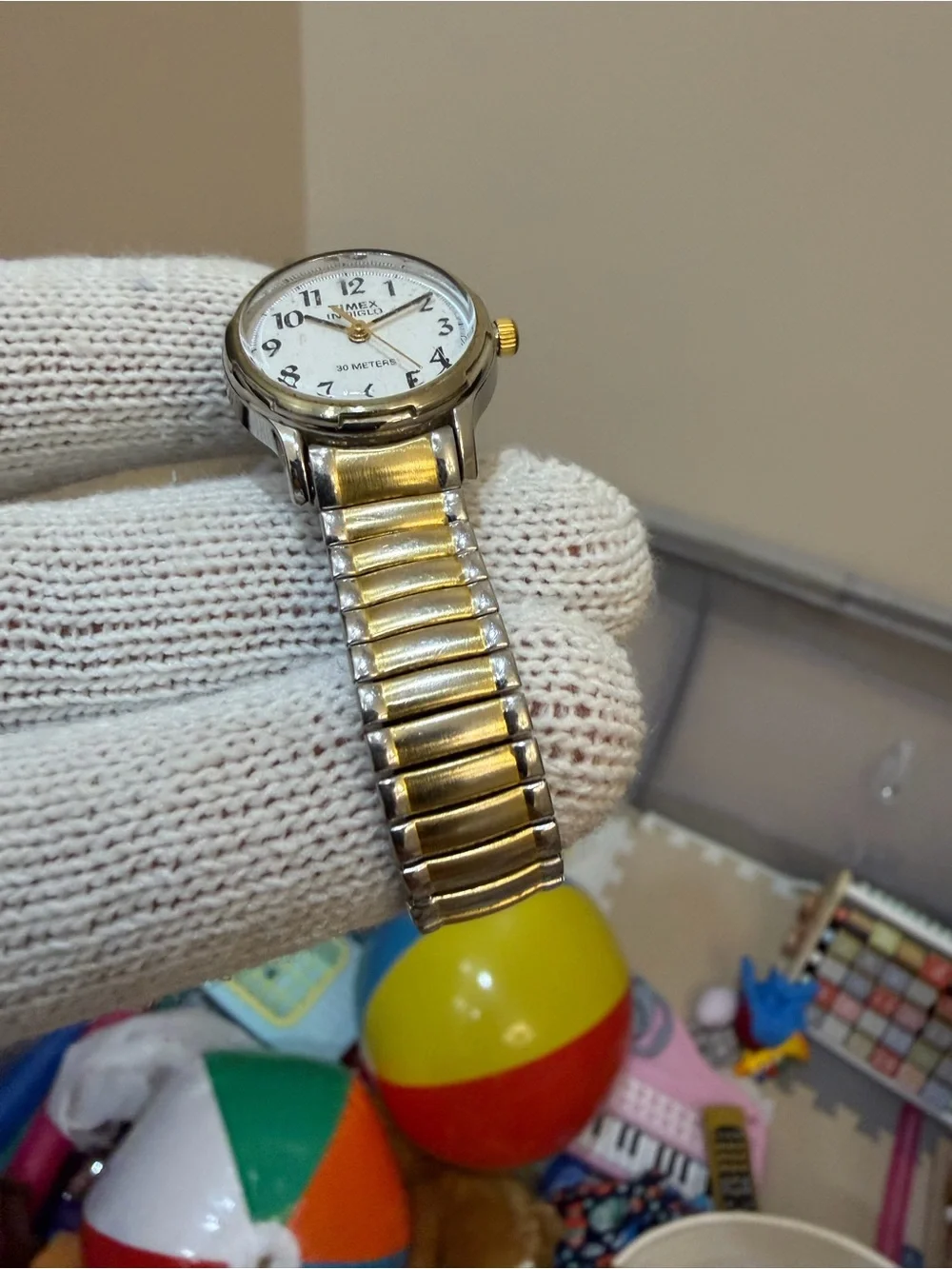 Vintage Timex Indiglo Women's Easy Reader Two-Tone Expansion Band Watch H9